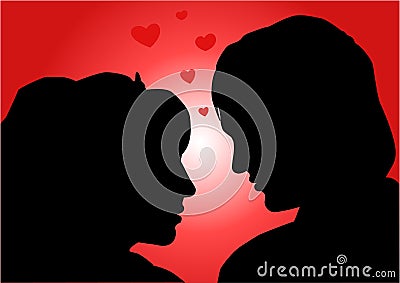 Amorous couple, illustration Cartoon Illustration