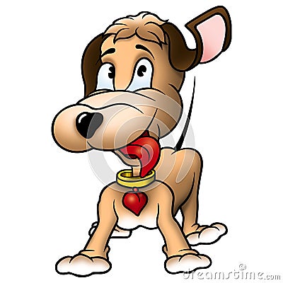 Amorous dog Cartoon Illustration