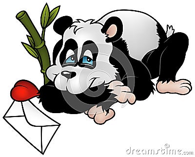 Amorous Panda Vector Illustration