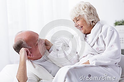 Amorous senior couple Stock Photo