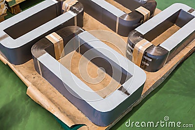 Amorphous metal cores for Amorphous Metal Transformer AMT Stock Photo