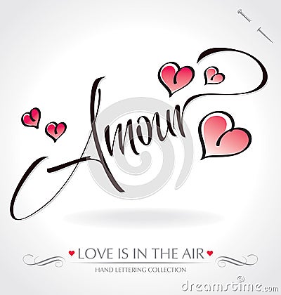 Amour hand lettering (vector) Vector Illustration