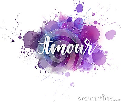 Amour hanwritten calligraphy Vector Illustration