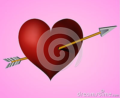 Amour Symbol with Heart and Arrow Icon Vector Illustration