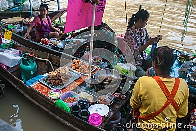 Ampahwa floating market Editorial Stock Photo