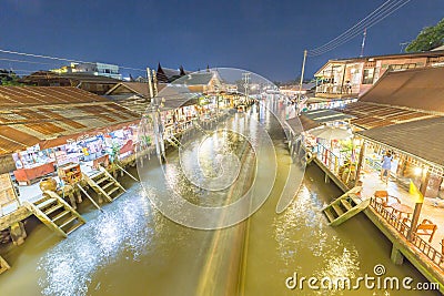 Ampahwa floating market Stock Photo