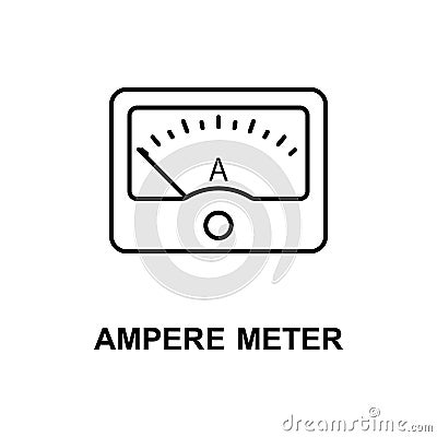 ampermeter icon. Element of measuring instruments icon with name for mobile concept and web apps. Thin line ampermeter icon can be Stock Photo