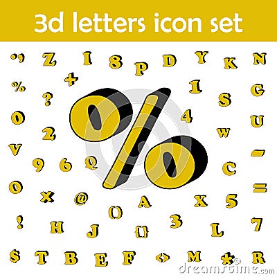 Ampersand, 3d icon. 3D words, letters icons universal set for web and mobile Stock Photo