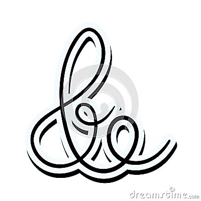 Ampersand letter over white background Vector Illustration