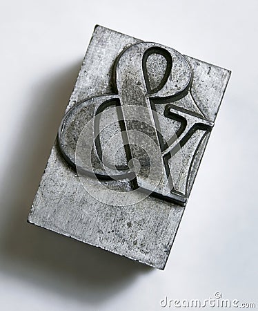 Ampersand metal type Stock Photo