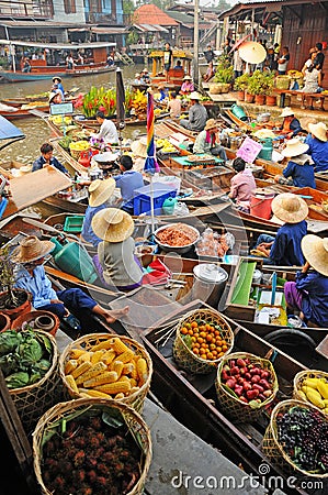 Amphawa Floating market, Amphawa, Thailand Editorial Stock Photo