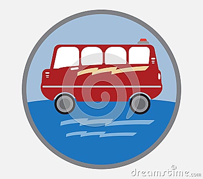 Amphibian bus or land and water touring bus Stock Photo