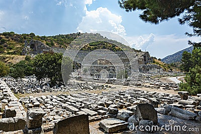 Amphitheater Coliseum in Ephesus Efes Turkey Stock Photo