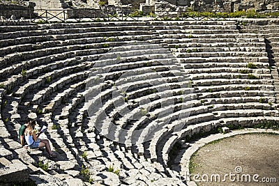 Amphitheater of Segesta Editorial Stock Photo