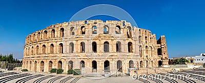 Amphitheatre of El Jem, a UNESCO world heritage site in Tunisia Stock Photo