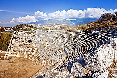 Amphitheatre in Letoon near the ancient Lycian city Xanthos. Turkey Stock Photo