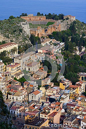 Amphitheatre in sicily Stock Photo