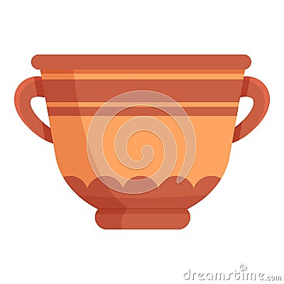 Amphora ceramic icon, cartoon style Vector Illustration