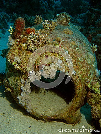 Amphora from ship wreck Stock Photo
