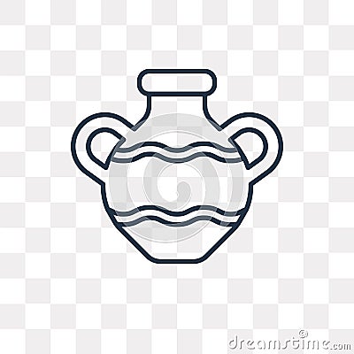 Amphora vector icon isolated on transparent background, linear A Vector Illustration