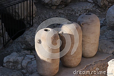 Amphorae in the old city of Jerusalem Stock Photo