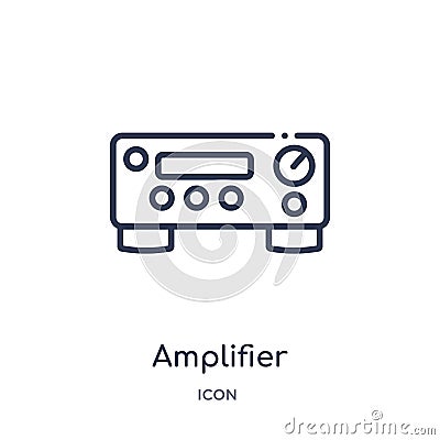 Amplifier icon from music outline collection. Thin line amplifier icon isolated on white background Vector Illustration