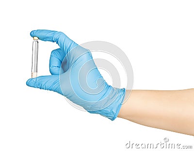 Ampoule in a hand Stock Photo