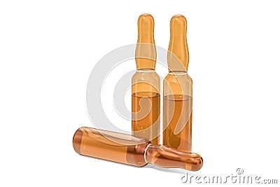 Ampoules with drug, medicine concept. 3D rendering Stock Photo