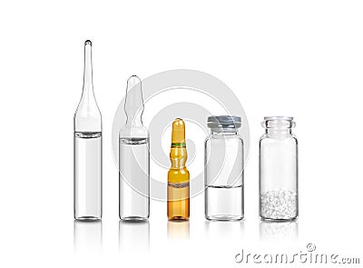 Ampoules and medical bottles set Stock Photo