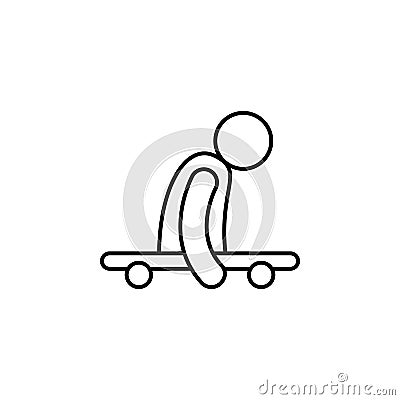 Amputee, assist, disabled, handicap icon. Element of prosthetics thin line icon Stock Photo