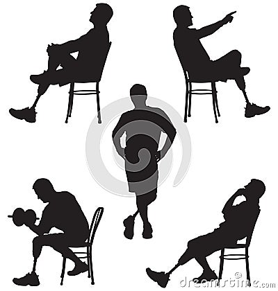 Amputee Silhouettes 3 Vector Illustration