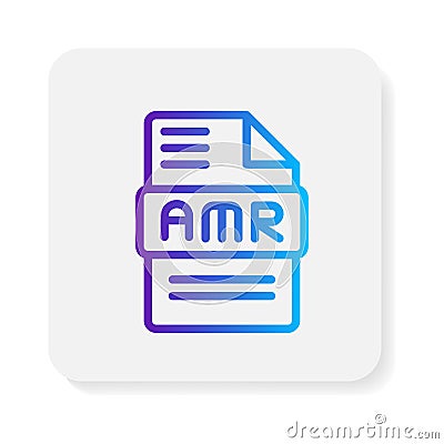 Amr document file flat icons. format files type,extension, symbol icon. can be used for website, ui and mobile app Vector Illustration