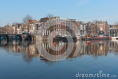 Amstel River, Amsterdam Stock Photo