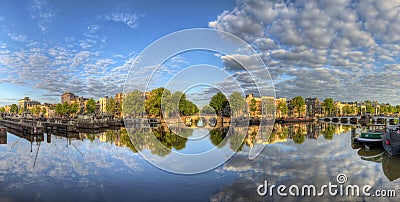 Amstel sunrise panorama Stock Photo