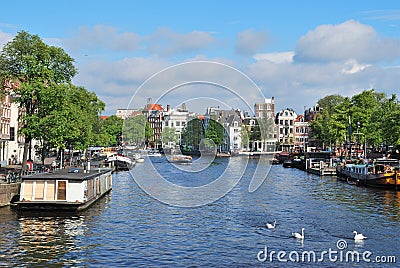 Amsterdam. Amstel River Stock Photo