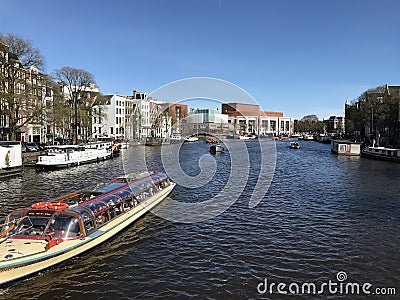 Amsterdam Amstel river Editorial Stock Photo