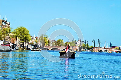 Amsterdam, Amstel river, Netherlands, Europe Stock Photo