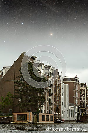 Amsterdam autumn night. Editorial Stock Photo