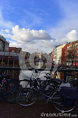 Amsterdam is both the most bicycle-friendly capital city in the world Editorial Stock Photo