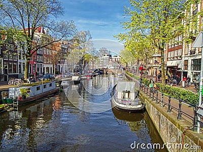 Amsterdam canal Editorial Stock Photo