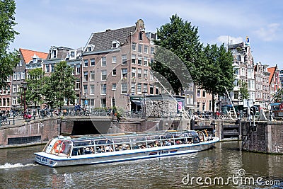 Amsterdam canal boat PRINS HENDRIK Editorial Stock Photo