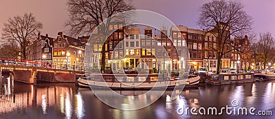 Amsterdam canal Brouwersgracht, Netherlands Stock Photo