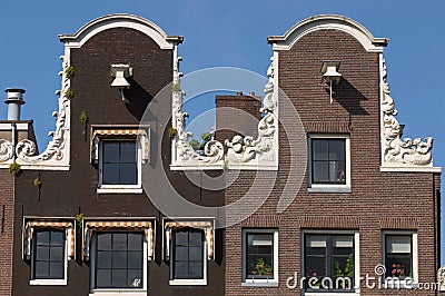 Amsterdam Canal Houses Stock Photo