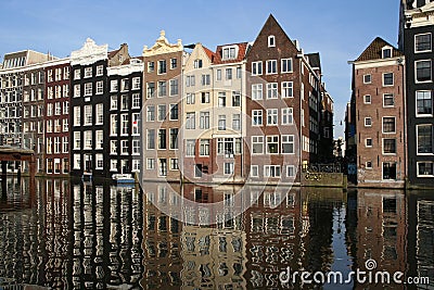 Amsterdam Canal Houses Stock Photo