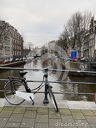 A side street in Amsterdam Editorial Stock Photo