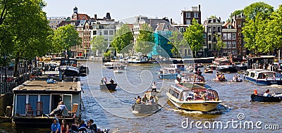 Amsterdam canals Editorial Stock Photo