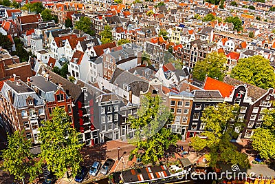 Amsterdam city view from Westerkerk, Holland, Netherlands. Stock Photo