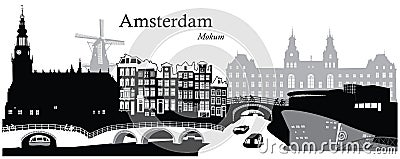 Amsterdam Cityscape Vector Illustration