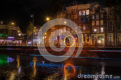 Typies amsterdam, a great city with lots of water, old buildings and colors Editorial Stock Photo