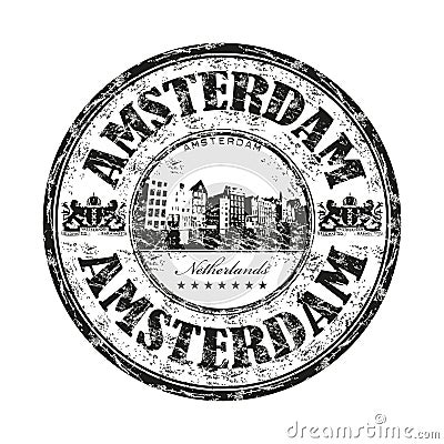 Amsterdam grunge rubber stamp Vector Illustration